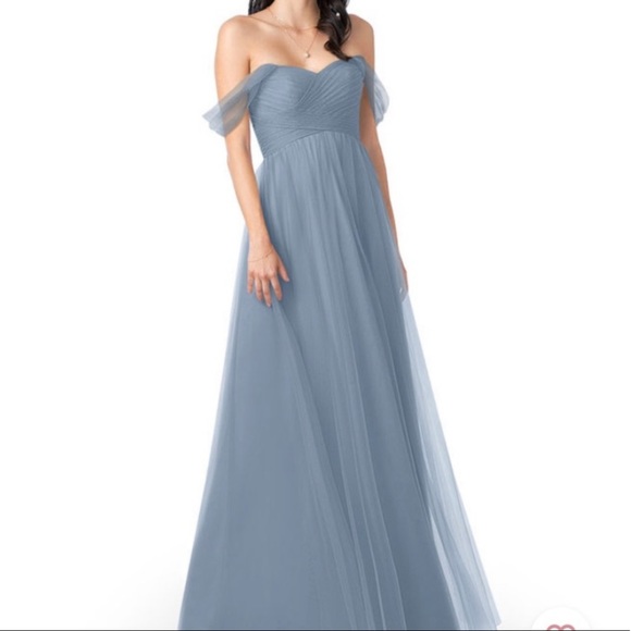 Azazie Dusty Blue Bridesmaid Dress - Picture 3 of 8
